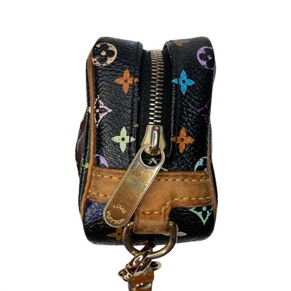 Authentic Louis Vuitton Black Murakami Wapity Multicolor Accessory Case Pouch - Picture 7 of 16